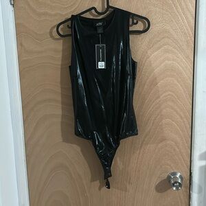 Metallic black bodysuit